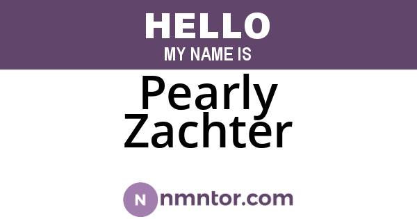 Pearly Zachter