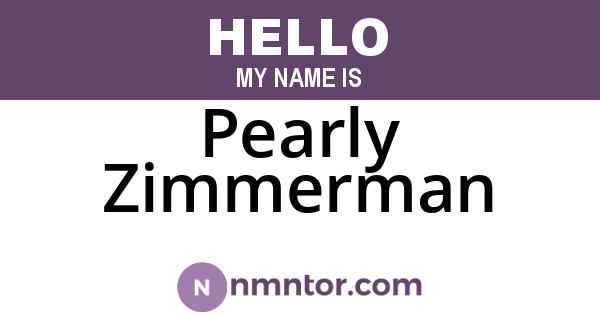 Pearly Zimmerman