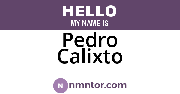 Pedro Calixto