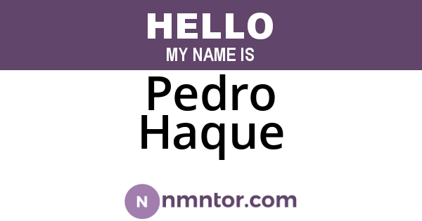 Pedro Haque