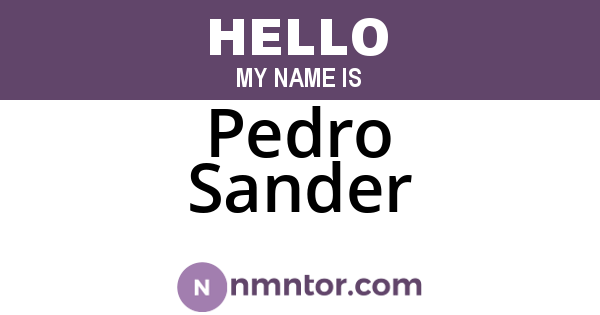 Pedro Sander