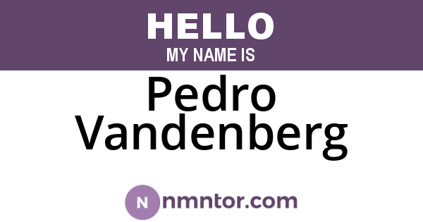 Pedro Vandenberg