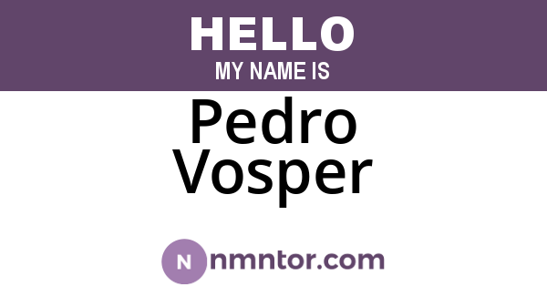 Pedro Vosper