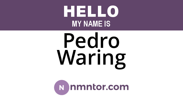 Pedro Waring