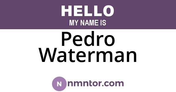 Pedro Waterman
