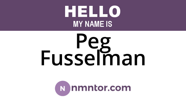 Peg Fusselman