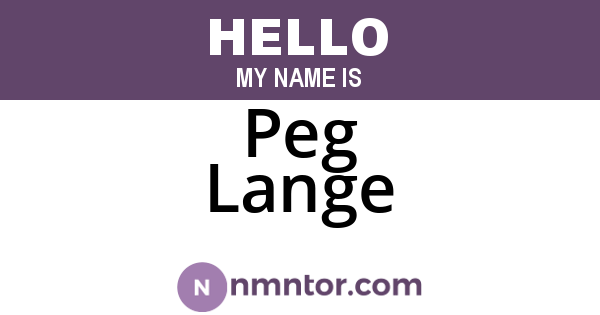 Peg Lange