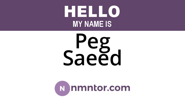 Peg Saeed