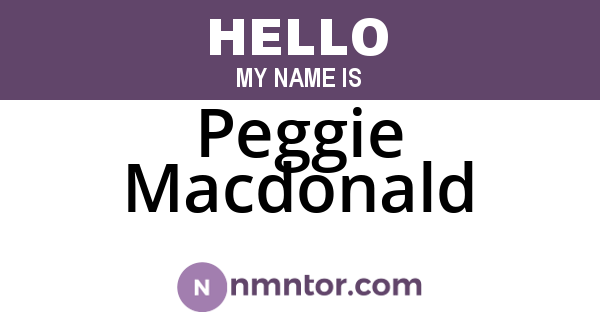Peggie Macdonald