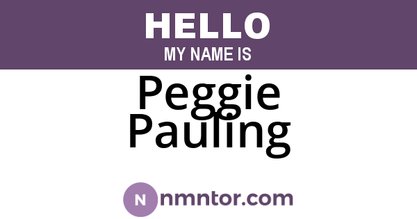 Peggie Pauling