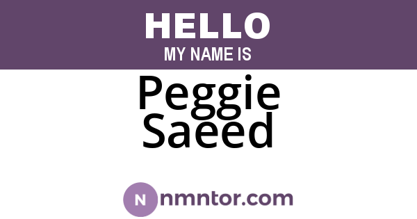 Peggie Saeed