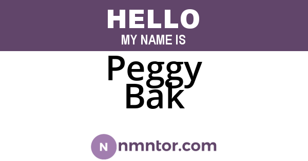 Peggy Bak