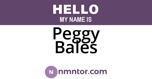 Peggy Bales