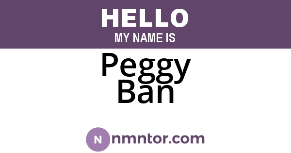 Peggy Ban