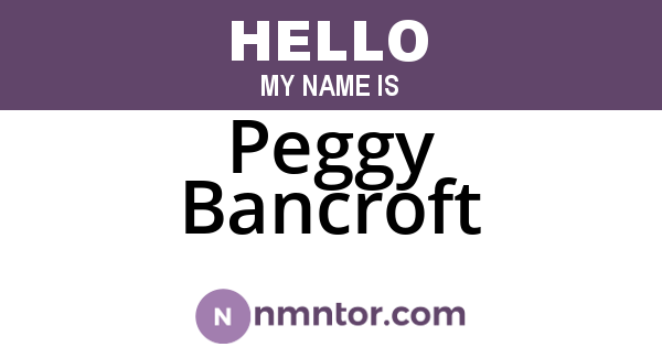 Peggy Bancroft
