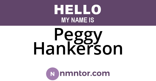 Peggy Hankerson