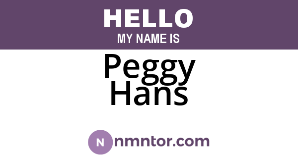 Peggy Hans