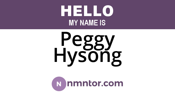 Peggy Hysong