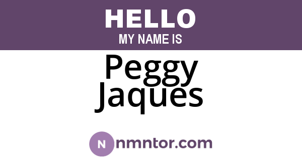 Peggy Jaques
