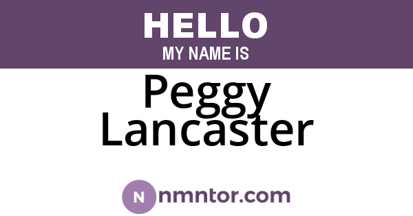 Peggy Lancaster