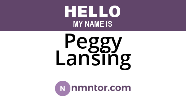 Peggy Lansing