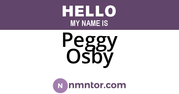 Peggy Osby