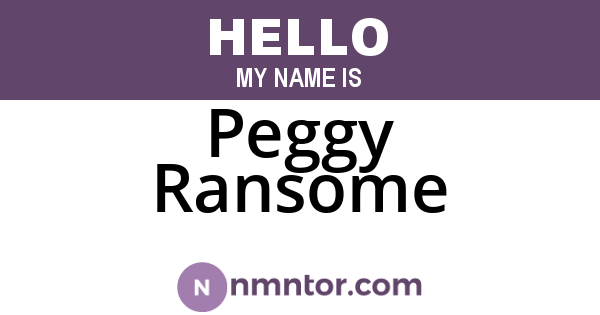 Peggy Ransome