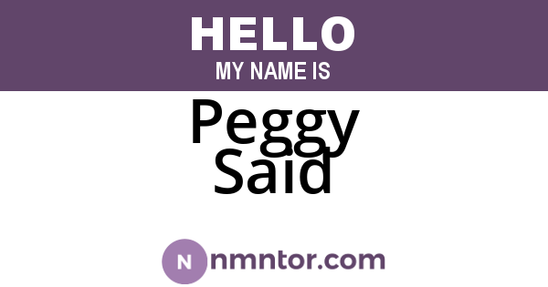 Peggy Said