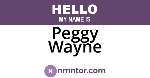 Peggy Wayne