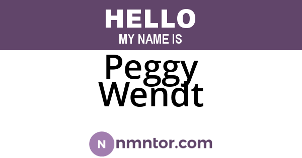 Peggy Wendt