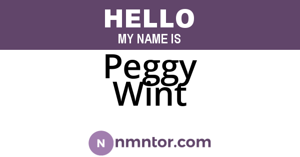 Peggy Wint