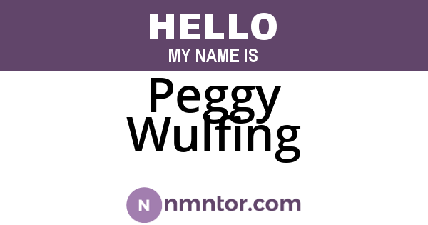 Peggy Wulfing