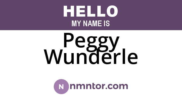 Peggy Wunderle