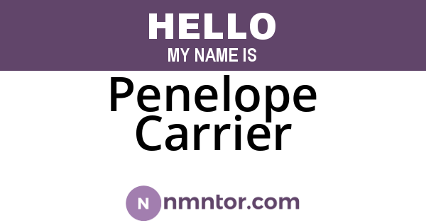 Penelope Carrier