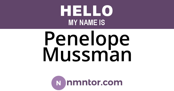 Penelope Mussman