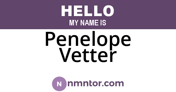 Penelope Vetter
