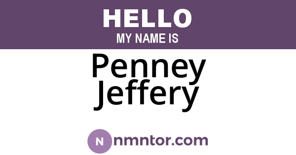Penney Jeffery