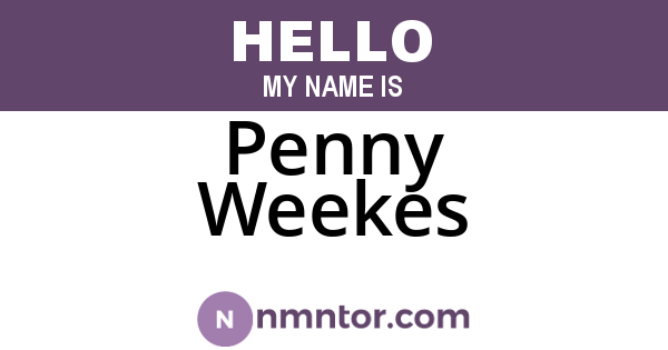 Penny Weekes