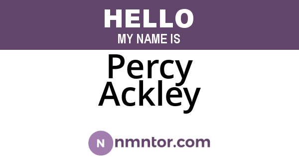 Percy Ackley
