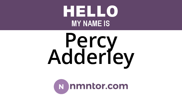 Percy Adderley