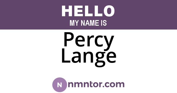 Percy Lange
