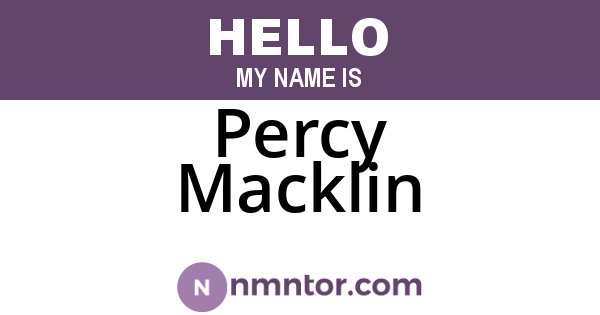 Percy Macklin