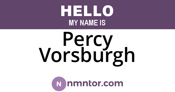 Percy Vorsburgh