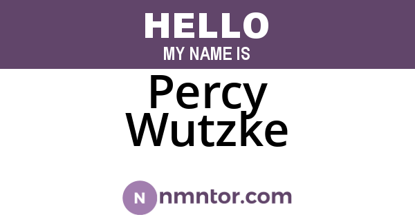 Percy Wutzke
