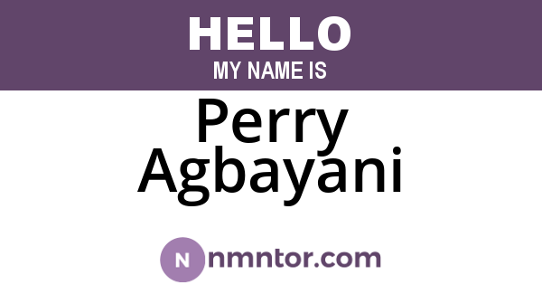 Perry Agbayani