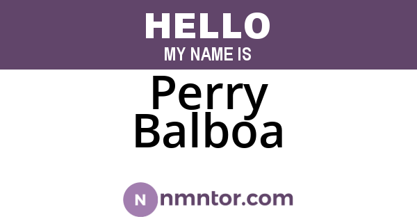 Perry Balboa