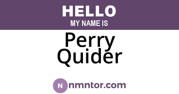 Perry Quider