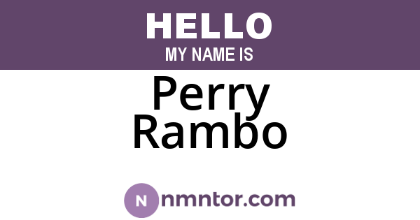 Perry Rambo