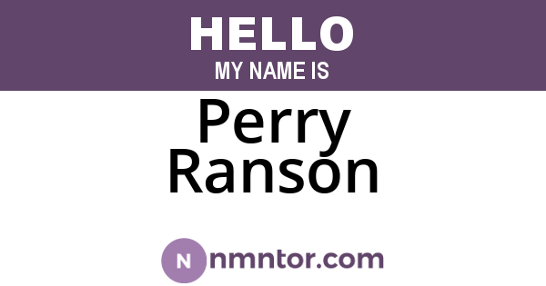 Perry Ranson