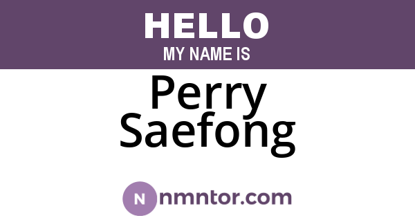 Perry Saefong